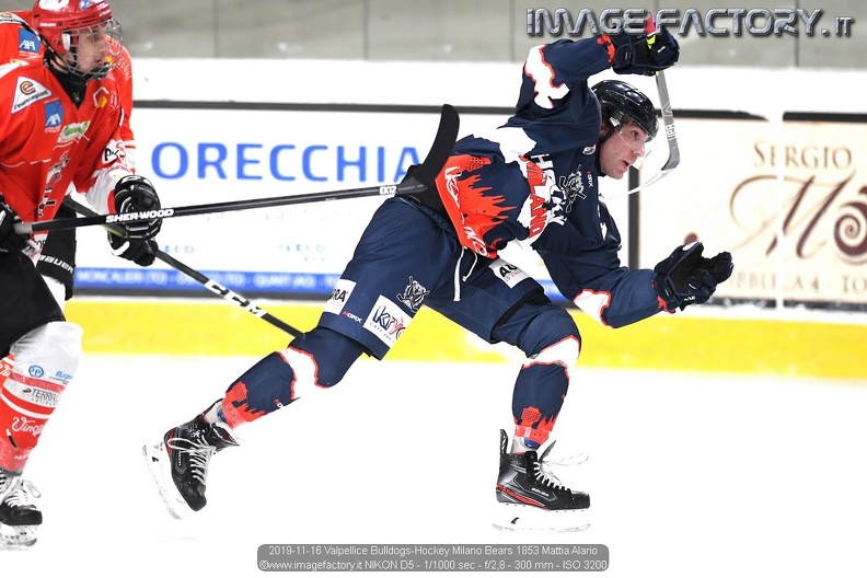 2019-11-16 Valpellice Bulldogs-Hockey Milano Bears 1853 Mattia Alario.jpg